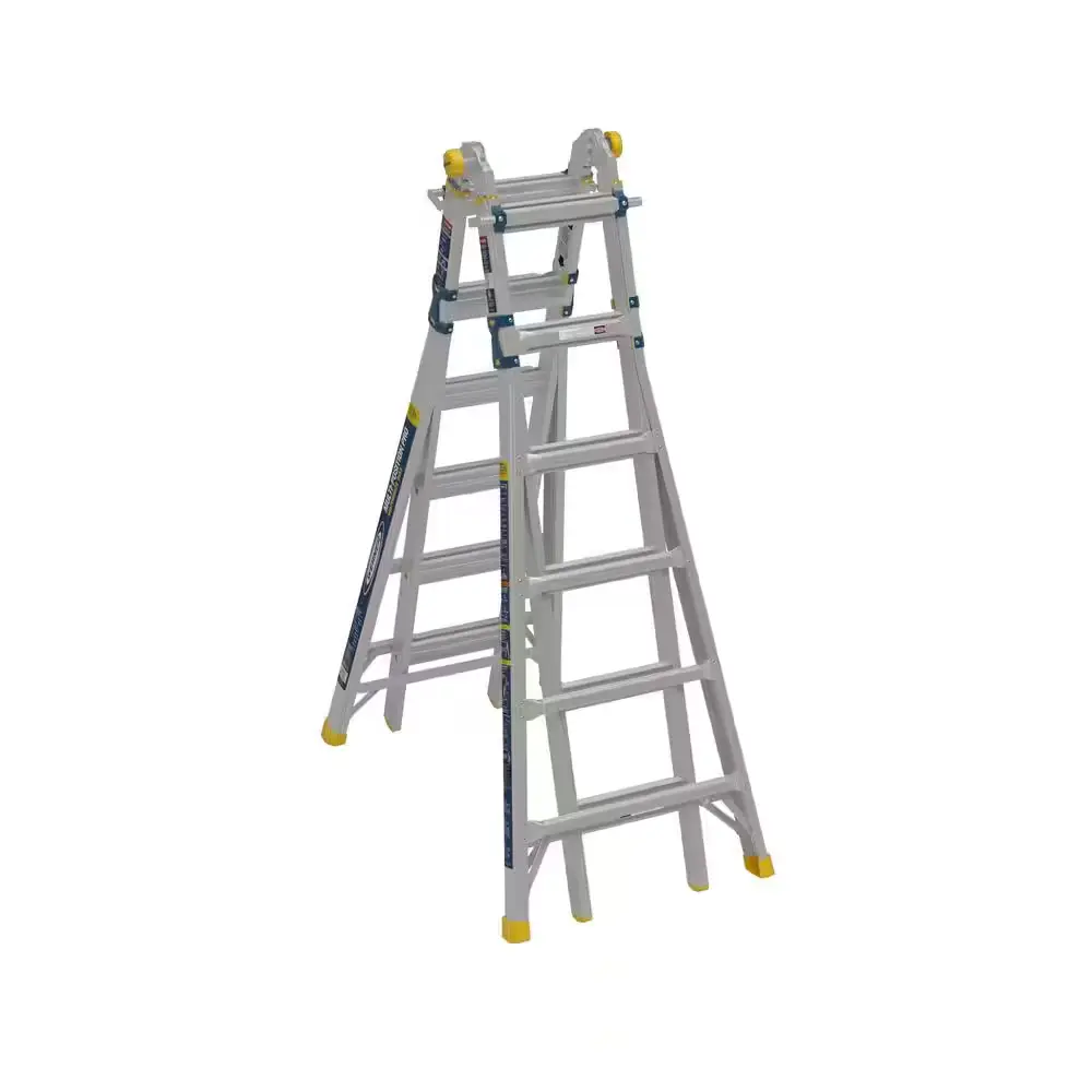 Werner 5 in 1 Multi Position Pro 26 ft. Reach Aluminum Adjustable Multi Position Ladder, 375 lb. Load Capacity Type IAA Duty