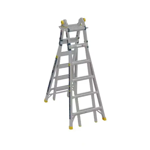 Werner 5 in 1 Multi Position Pro 26 ft. Reach Aluminum Adjustable Multi Position Ladder, 375 lb. Load Capacity Type IAA Duty